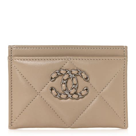 chanel goatskin card holder